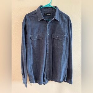 Cultura Men's Long Sleeve Button-Up Shirt in Navy, Sz XL